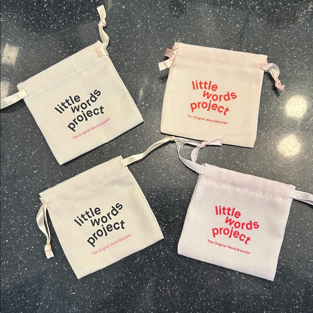 Little Words Project Jewelry Pouch Set - Cream, Pink, Red